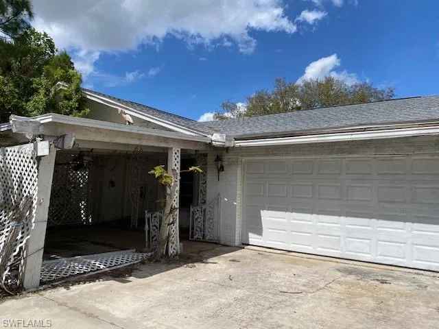 Entrance & 2 car garage
