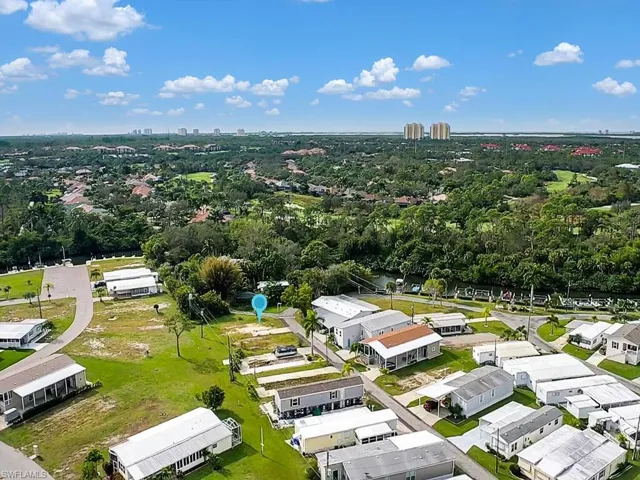 Aerial view of residential area