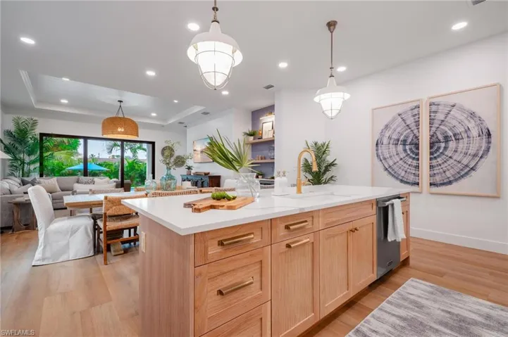 Island white oak cabinets