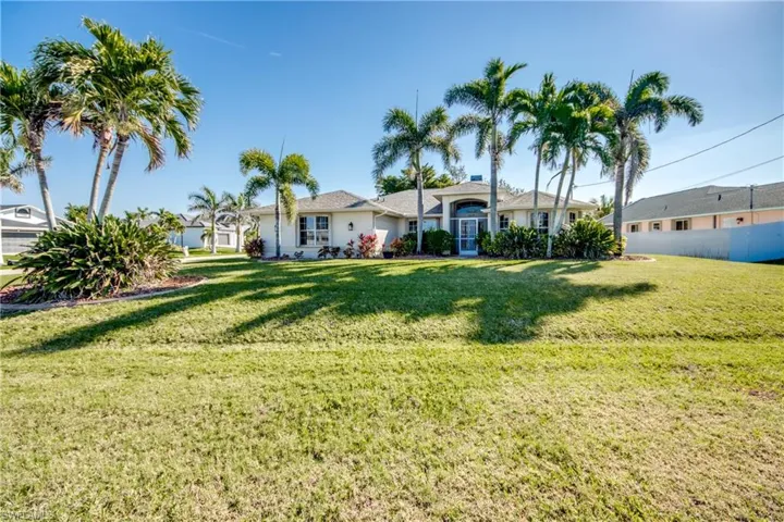 View of front of home with a front lawn
