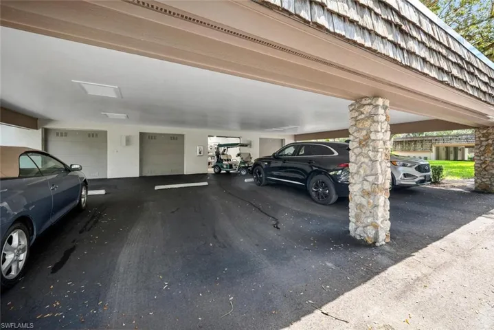 Covered Parking, Golf Cart and Cart Garage