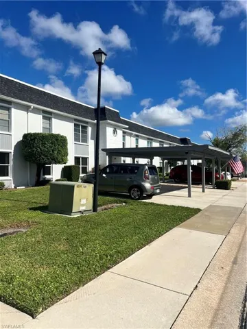 View of covered parking lot
