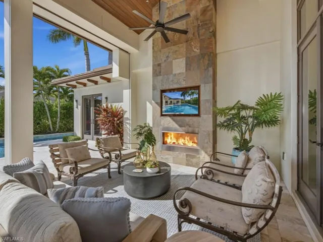 Outdoor Seating Area with Fireplace