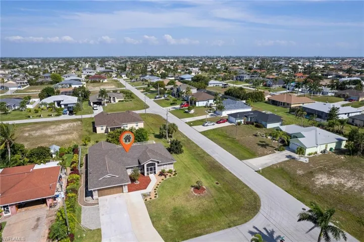 Aerial view of residential area
