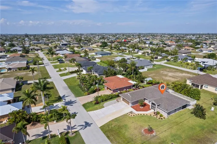 Aerial view of residential area