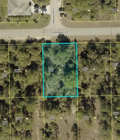 Aerial overview of property's location featuring property parcel outlined