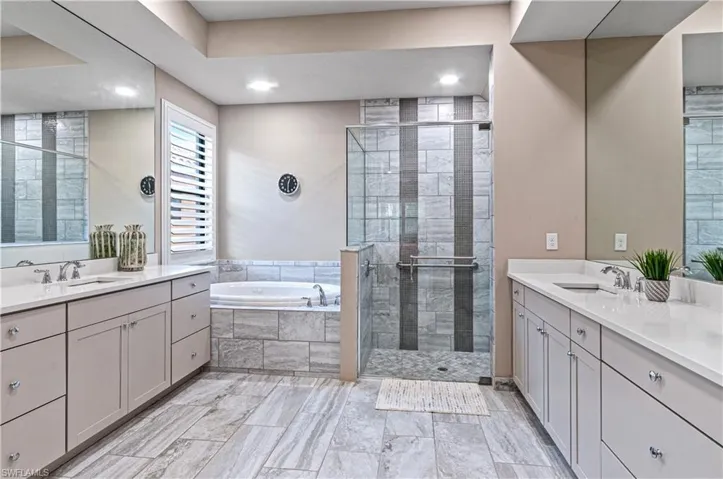 Primary Bath with upgraded tile