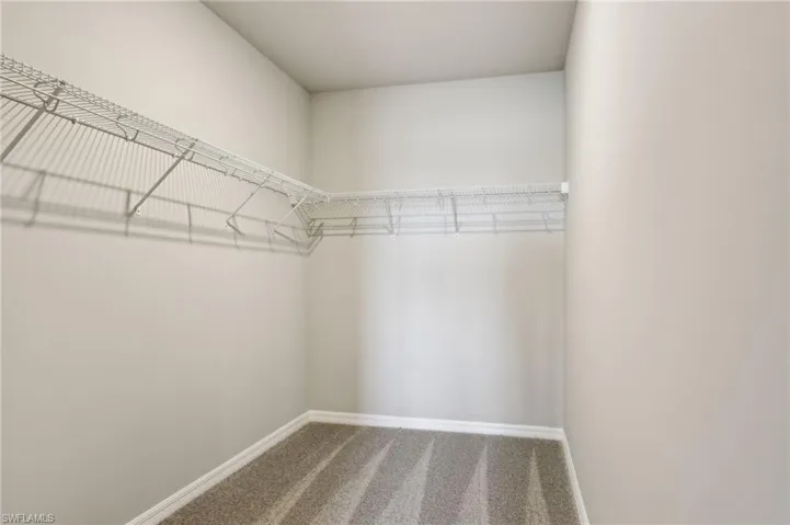 Walk in closet featuring carpet flooring