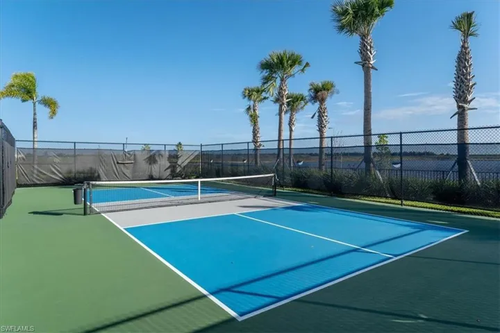 View of tennis court