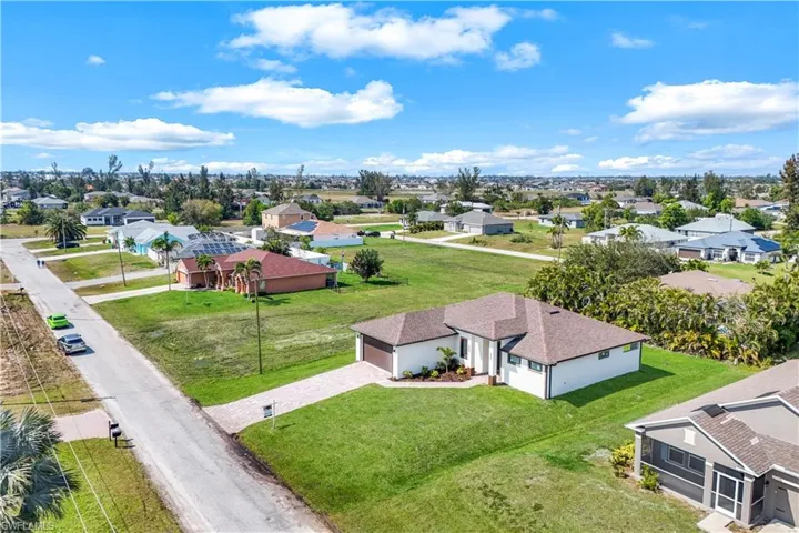 Aerial perspective of suburban area