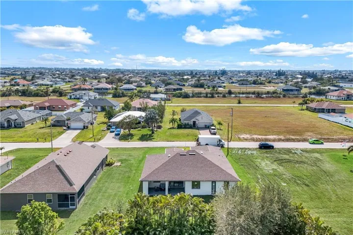 Aerial perspective of suburban area