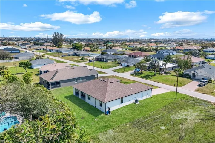 Aerial perspective of suburban area