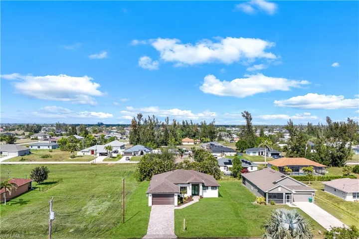 Aerial view of residential area