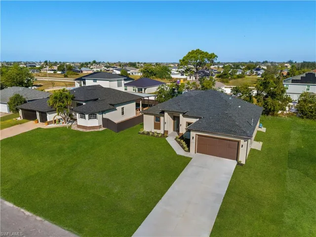 Aerial view of residential area