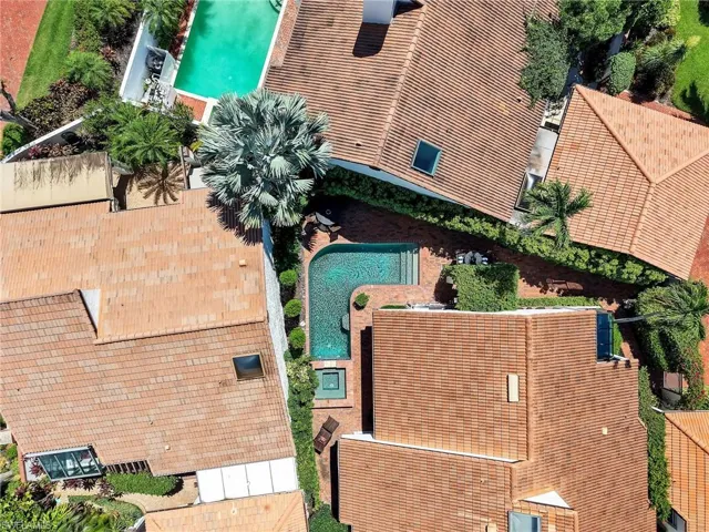 Aerial View of Pool & Courtyard
