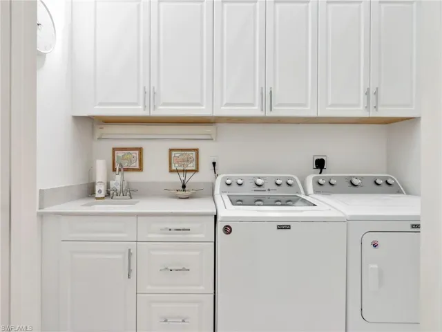 Laundry Room with Cabinetry and Utility Sink