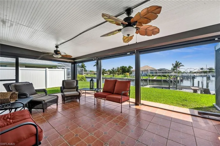Large Enclosed Patio with Hurricane Shades