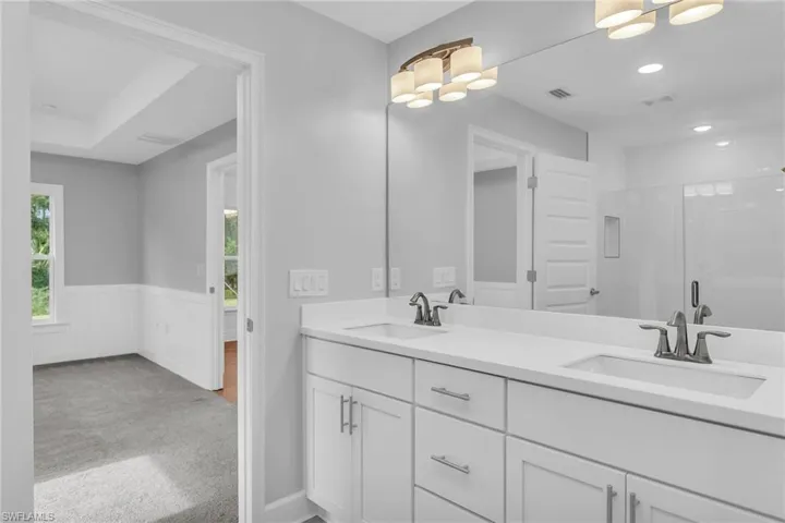 Primary Bathroom with plenty of storage.