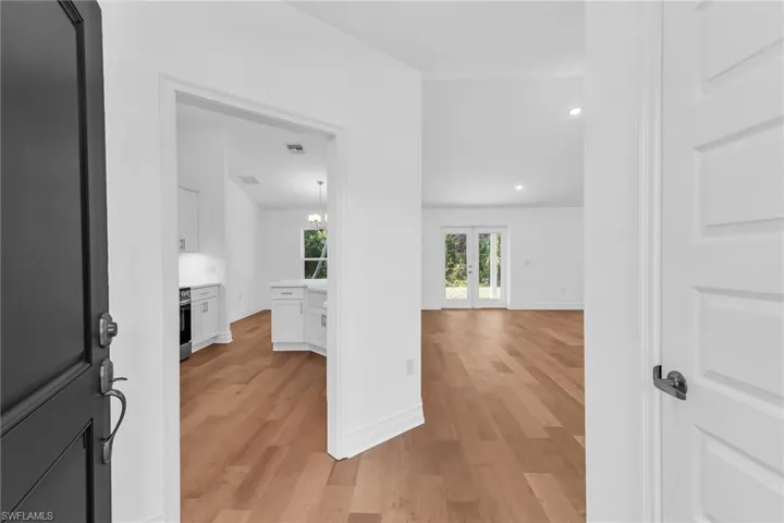 View upon entry. Front entry closet on the right.