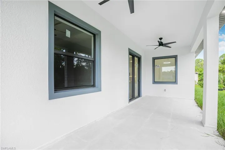 View of patio / terrace featuring ceiling fan
