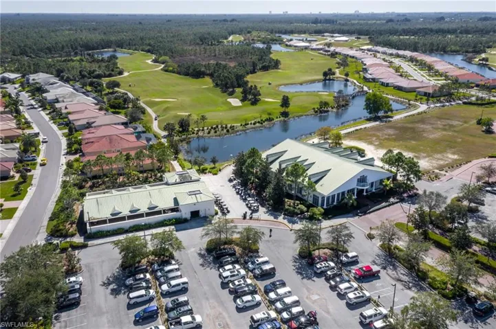 Expansive golf course and water features bordering residential properties
