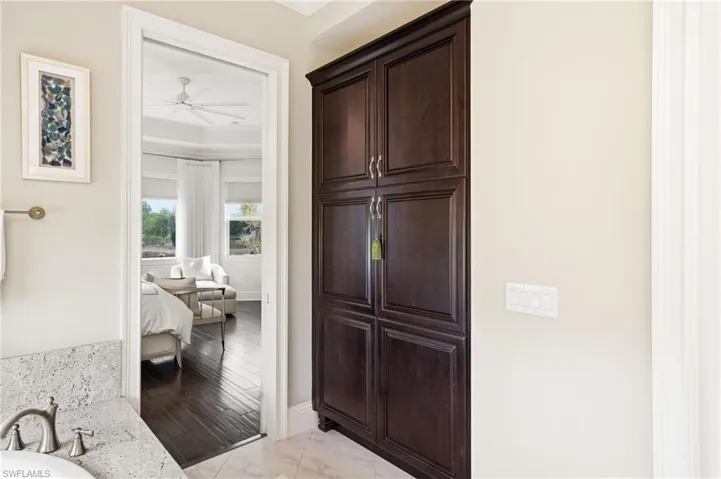 Custom walk-in closets with built-in cabinetry