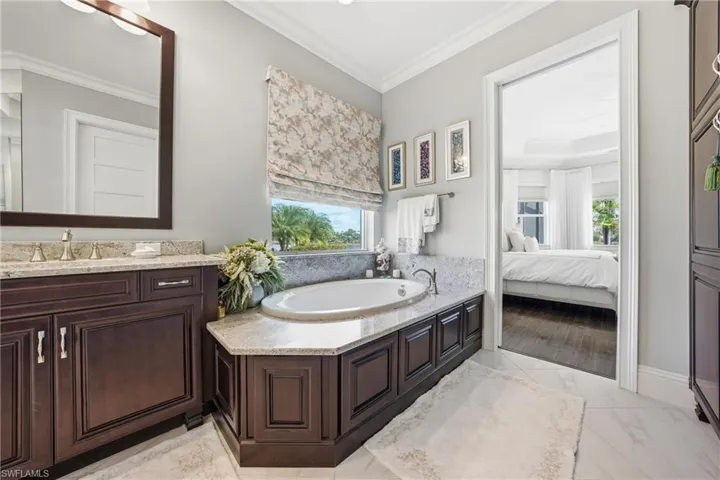 Spa-inspired primary bath with soaking tub andwalk-in shower