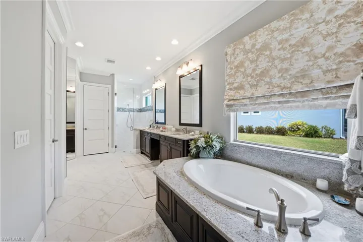 Spa-inspired primary bath with soaking tub andwalk-in showe