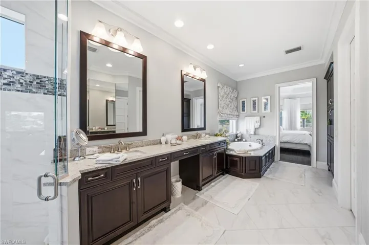 Custom walk-in closets with built-in cabinetry