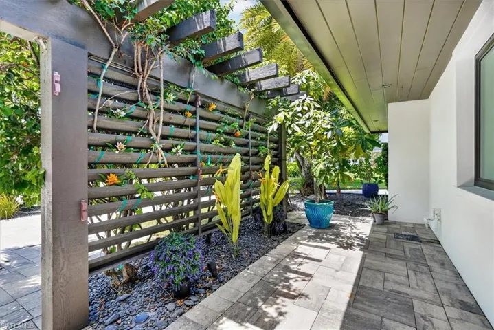 Front Porch with Privacy Fence and Landscaping