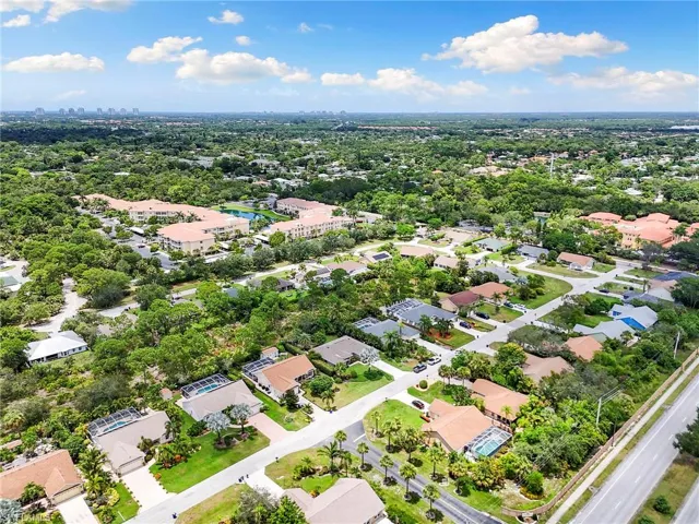 Aerial perspective of suburban area