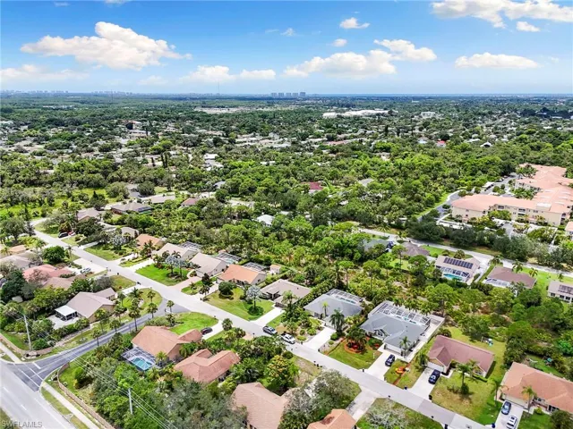 Aerial perspective of suburban area