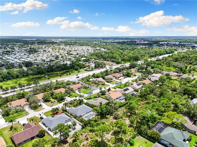 Aerial view of residential area