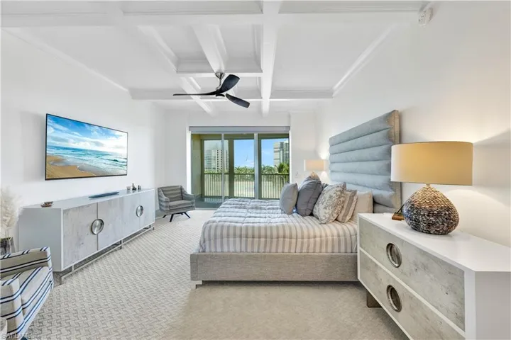 Stunning Primary Suite with Two Large walk in closets, Private Terrace, Gulf and Sunset Views