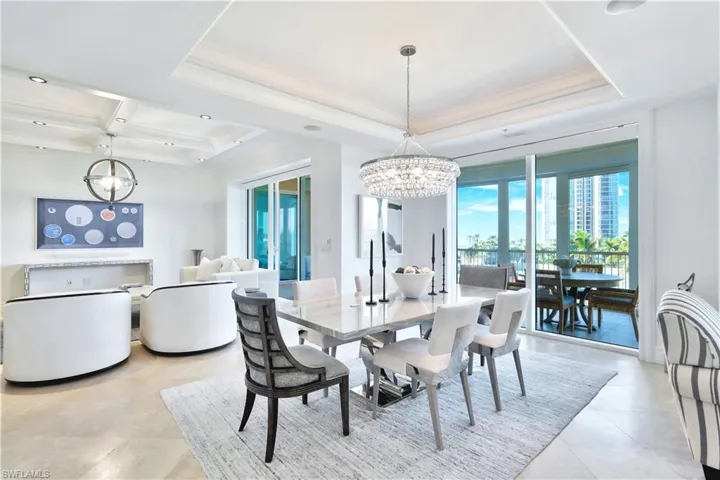 Open Concept Dining with Gulf, Park Shore and Sunset Views