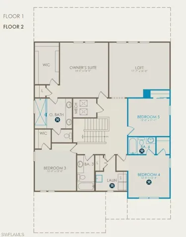Floor plan with options selected