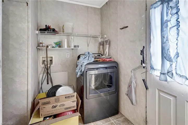 Located off the kitchen.