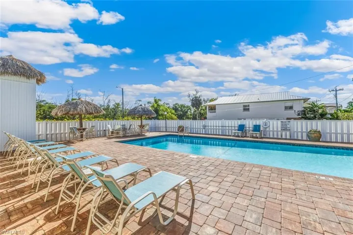 View of pool with a patio and a fenced backyard