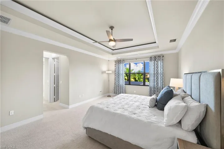 Elegant tray ceilings in master