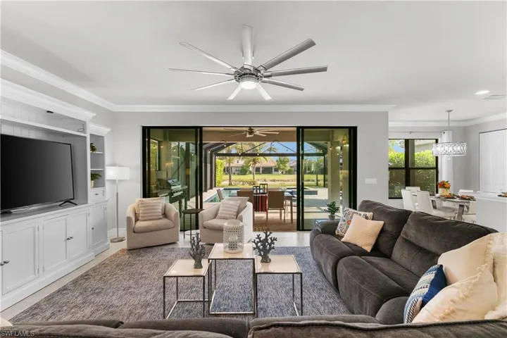 Main living room area flows easily onto lanai