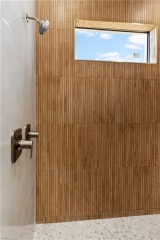 Bathroom view of a shower
