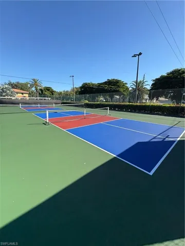 View of pickleball courts