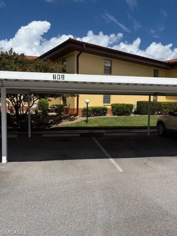 View of covered parking lot
