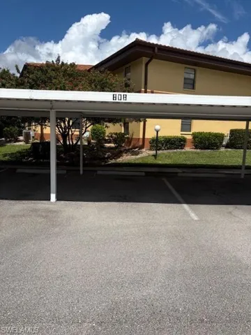 View of covered parking lot