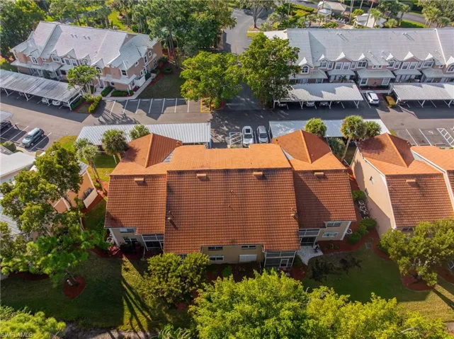 Aerial perspective of suburban area