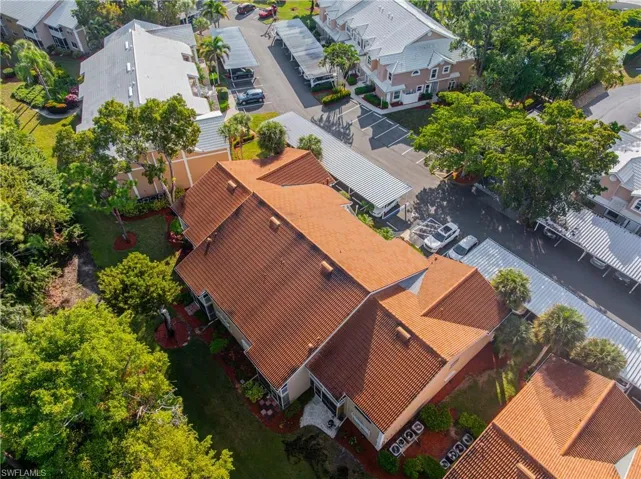 Aerial perspective of suburban area