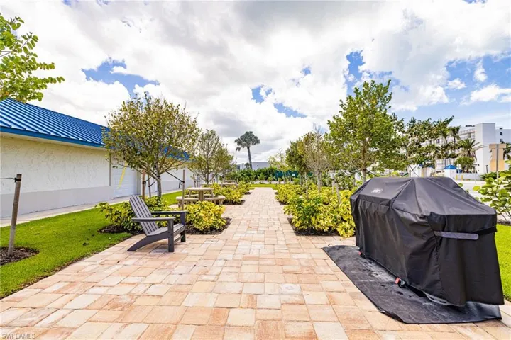 View of patio featuring grilling area