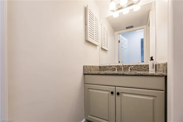 Bathroom with visible vents and vanity