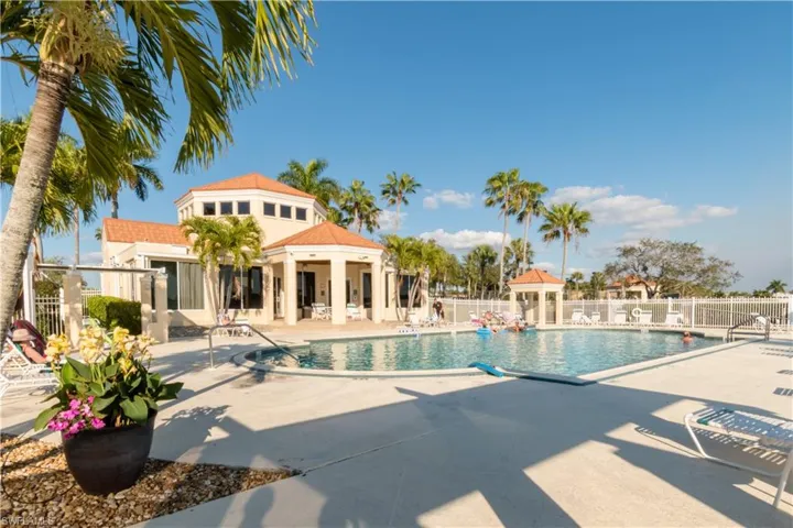 View of community pool with a patio