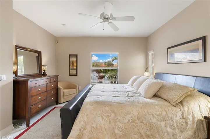 Bedroom with a ceiling fan